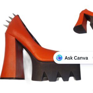 Red LaModa Platform Closed Toe Shoes Womens Size 8